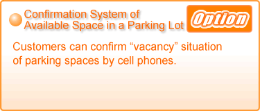 [Confirmation System of Available Space in a Parking Lot(Option)] Customers can confirm 